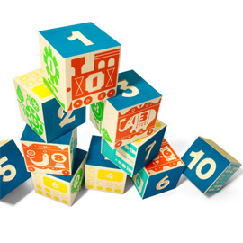 count and stack wood blocks